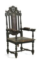 Lot 337 - A Victorian carved oak throne chair