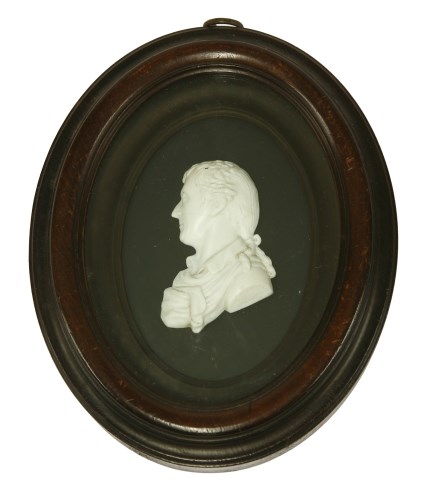 Lot 77 - A Tassie white glass paste portrait medallion
