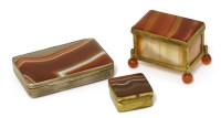 Lot 1 - An Italian banded agate and silver-mounted box