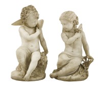 Lot 142 - A pair of Italian marble sculptures