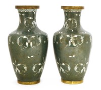 Lot 147 - A pair of cloisonné vases
