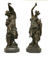 Lot 146 - A pair of Continental bronze figures