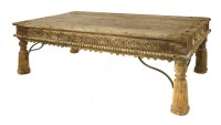 Lot 754 - An Indian hardwood low bed/coffee table