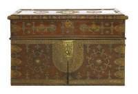 Lot 751 - An hardwood and brass studded Zanzibar chest