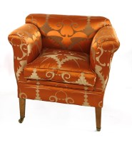 Lot 766 - An Edwardian mahogany tub chair