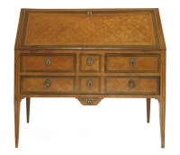 Lot 681 - A Continental kingwood and parquetry bureau