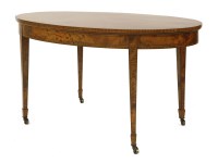 Lot 597A - A good quality Edwardian oval satinwood and mahogany centre table