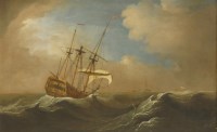Lot 674 - Peter Monamy (1681-1749)
A SHIP IN STORMY SEAS
Oil on canvas
66 x 107cm