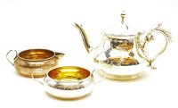 Lot 147 - An American silver three piece tea service