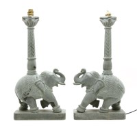 Lot 196 - A pair of elephant form table lamps