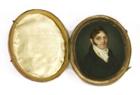 Lot 640 - John Dixon of Bath (fl.1819-1822)
PORTRAIT OF A GENTLEMAN IN A BLACK COAT AND WHITE STOCK
Miniature on ivory
65 x 54mm