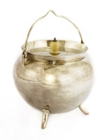 Lot 191 - A Dr Christopher Dresser style cauldron form sugar bowl and cover