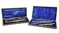 Lot 92 - A cased set of three graduated Vilcar patent silver tongs