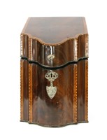 Lot 189 - A George III inlaid mahogany knife box