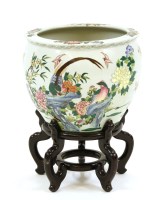 Lot 381 - A Chinese famille rose fish bowl
