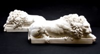 Lot 377 - A pair of lions