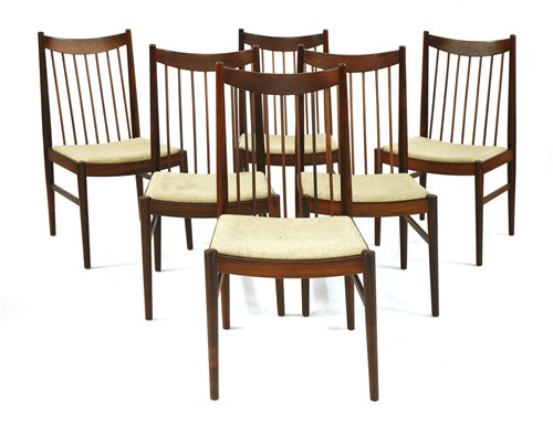 Lot 245 - A set of six rosewood dining chairs
