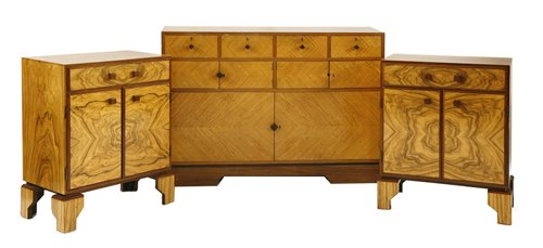 Lot 113 - A pair of Art Deco walnut cabinets