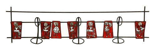 Lot 262 - A wire and enamel coat rack