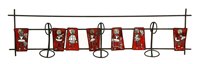 Lot 262 - A wire and enamel coat rack