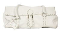 Lot 515 - A Fendi 'Selleria Lavorazione a Mano' white calfskin leather tote handbag