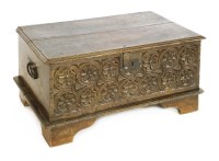 Lot 677 - A small oak coffer/bible box