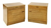 Lot 380 - A pair of walnut bedside cupboards