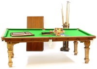 Lot 366 - A quarter size mahogany snooker dining table