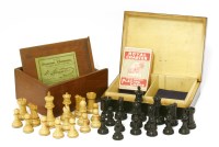 Lot 145 - An ebony and boxwood pattern chess set