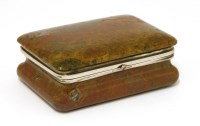 Lot 2 - A polished hardstone silver-mounted table snuff box