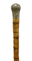 Lot 115 - An Anglo-Burmese hardwood walking stick with silver knop