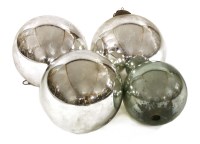 Lot 69 - Four silvered 'witches' balls'