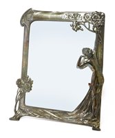 Lot 11 - A WMF pewter easel back mirror