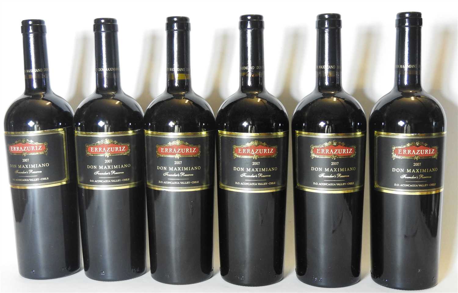 Lot 192 - Errazuriz Don Maximiano Founders Reserve, 2007, six bottles