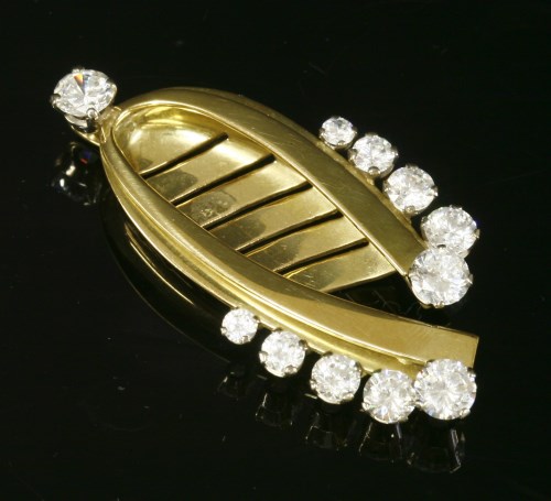 Lot 366 - A gold and cubic zirconia pendant