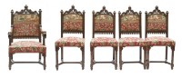 Lot 949 - A matched set of seven walnut dining chairs