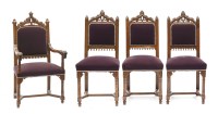Lot 928 - A matched set of nine walnut dining chairs