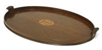 Lot 177 - A George III mahogany oval galleried tray