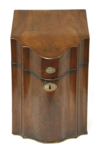 Lot 827 - A George III strung mahogany knife box