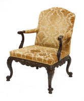 Lot 825 - A good Chippendale period mahogany library chair