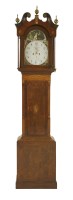 Lot 534 - An eight-day oak and mahogany longcase clock