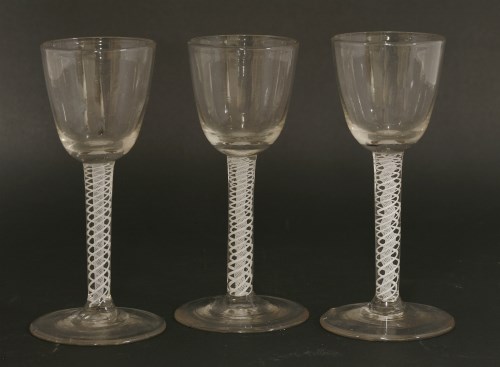 Lot 569 - Three George III wine glasses