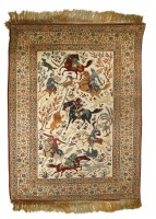 Lot 1026 - An Isfahan pictorial rug