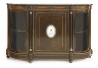 Lot 914 - An ebonised and inlaid credenza
