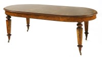 Lot 918 - A Victorian-style inlaid walnut oval centre table