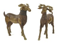 Lot 836 - A pair of Kashmir carved wooden goats