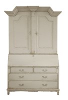 Lot 960 - A large French-style white painted bureau