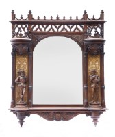 Lot 1009 - An extraordinary French Gothic walnut wall mirror