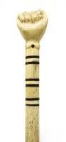 Lot 185 - A marine ivory and whalebone walking stick