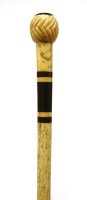 Lot 189 - A marine ivory and whalebone walking stick